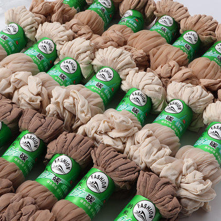 丝袜短款女士水晶袜防勾丝高弹黑色肉色40双薄款透明春夏耐磨