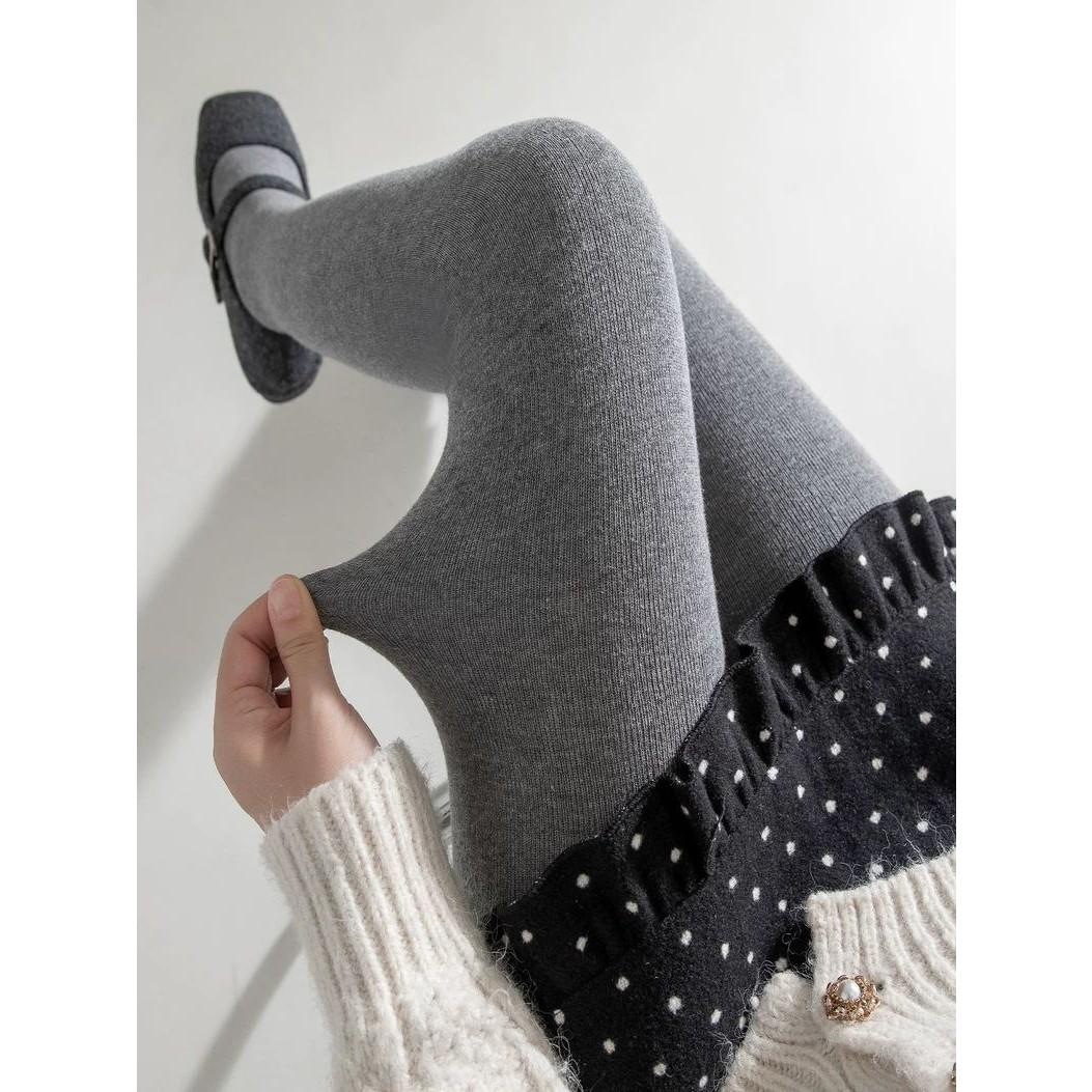 平纹灰色打底裤女2025新款秋冬季加绒连裤袜外穿高腰显瘦保暖棉裤