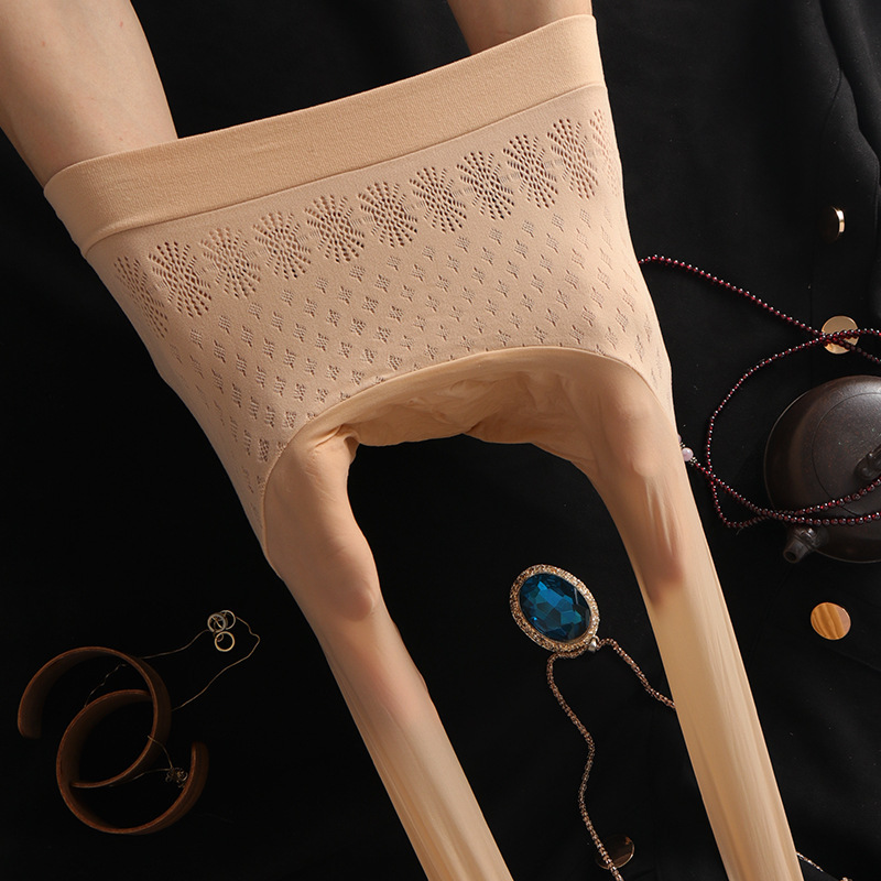 无缝15D透气孔面膜皮肤丝袜连裤元宝裆女薄款光腿神器肉色苹果臀