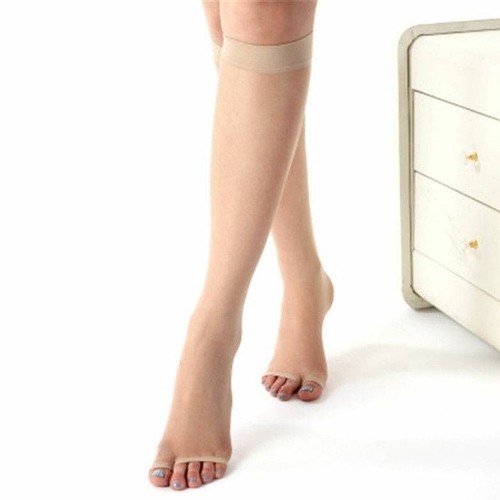 大码丝袜胖mm200斤夏超薄防勾丝肉色踩脚小腿袜中筒露趾隐形连体