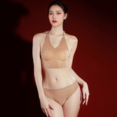 内裤 情绪趣性感情调禁欲丝袜免脱油亮超薄套装 绑带内衣大码