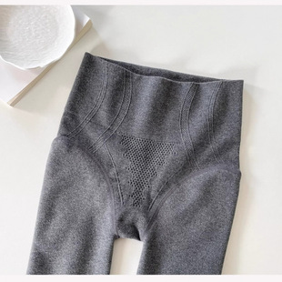 袜 连裤 美拉德色打底裤 女秋冬加绒加厚高腰收腹不档灰日系踩脚裤