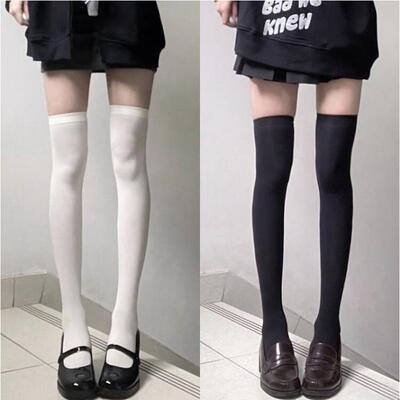 JK风过膝堆堆丝袜女春夏季天鹅绒
