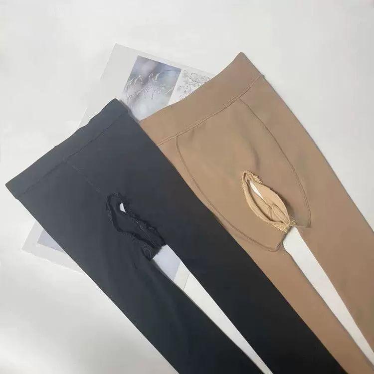 水光裤袜开档一体裤假透肉光腿神器钢丝袜秋冬加绒加厚大码打底裤