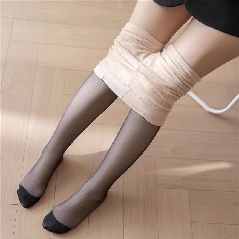 纽扣拆卸光腿袜秋冬双层丝袜打底裤连裤袜女光腿神器替换外层丝