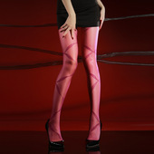 提花飘带极光丝袜男女复古超薄不规则线条无缝御姐性感绑带美腿袜