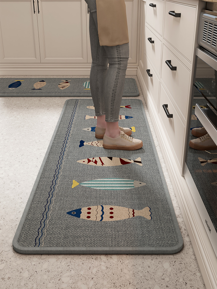 厨房地垫防滑吸水防摔垫耐脏免洗家用脚垫简约高级感厕所软垫定制
