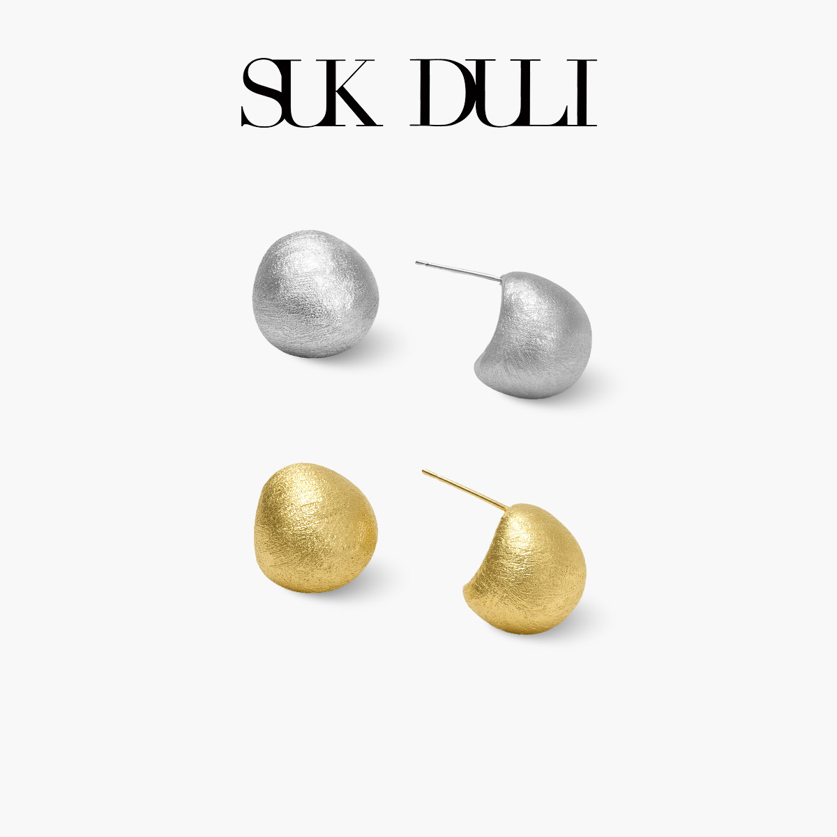 SUK DULI/苏克都哩流沙耳钉金色 银色可选时尚个性小众日常百搭