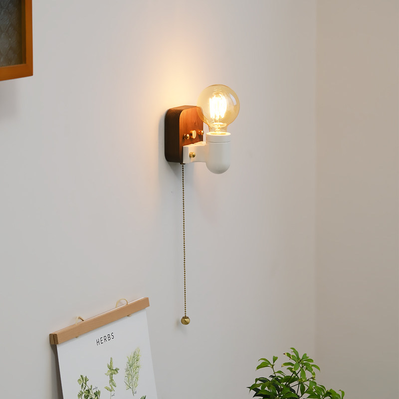 物设 2022新黑胡桃木复古壁灯日式阳台设计师款简易商铺橱窗装饰,家装灯饰光源,壁灯,淘宝优惠券,粉丝福利购,淘宝优惠卷