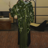 锦上花 新中式 国风丝绒烂花连衣裙子秋季 三吉黑花 巨好看 长裙