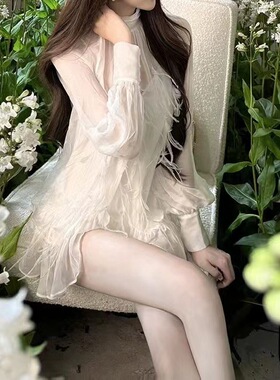 VE叶珂同款 月光莫利纳吊带内搭/重工长袖真丝雪纺衬衣上衣两件套