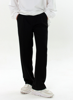 简约街头 vibe风宽松INS直筒松紧阔腿裤 休闲西裤长裤男潮垂感