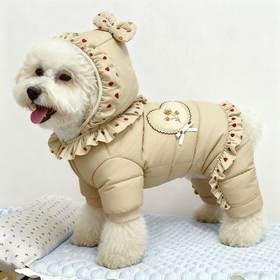 新品小狗衣服秋冬款保暖四脚棉服洋气比熊泰迪外出可保暖不掉毛