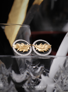 MAVIN MARVY18k金袖扣男士简约时尚法式衬衫高级西装袖扣轻奢