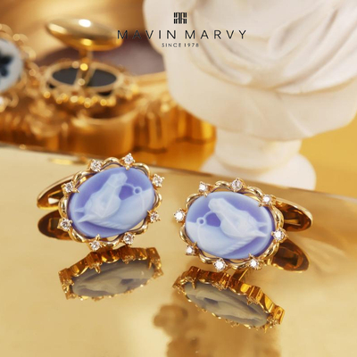 MavinMarvy18k金轻奢玛瑙袖扣