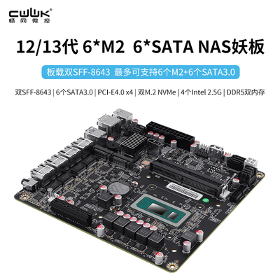 畅网微控12代8505-i5-12450H-NAS主板 nvme i226 2.5G 8643 12盘