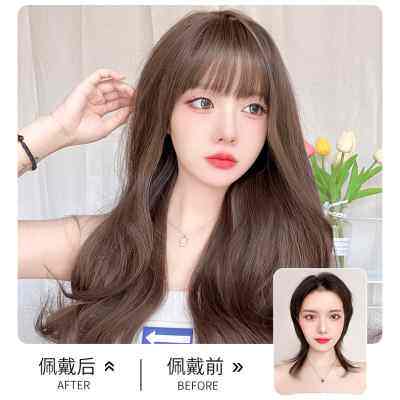 假发女长发仿真发全真人发全头套式可爱大波浪自然蓬松卷发假发套