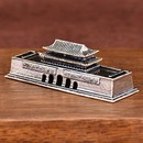 纯黄铜天安门小摆件3D长城楼故宫天坛塔中国尊地标古建筑金属模型