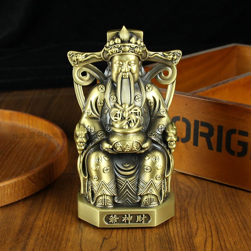 纯铜财神爷佛像黄铜桌面摆件家用