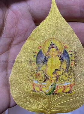 纯黄铜菩提叶狐狸黄财神药师佛卡