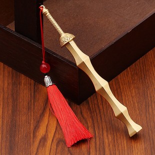 15cm纯黄铜裁决之杖热血传奇游戏周边屠龙刀具武器模型冷兵器摆件