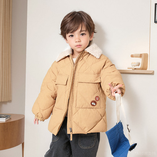 儿童中长款羽绒服加厚男女童装洋气小童宝宝羽绒服外套冬装22913