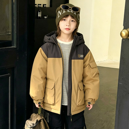 儿童羽绒服中长款拼接2025冬季新款男童羽绒服女童加厚外套C4867