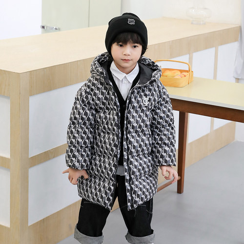 童装羽绒服中长款加厚24冬季新款男童羽绒服小中大女童外套23817