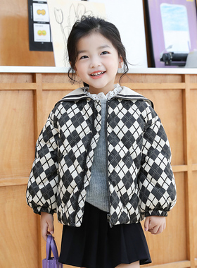 儿童羽绒服女童2024冬新款学院风宝宝羽绒服短款小童1-3-6岁23207