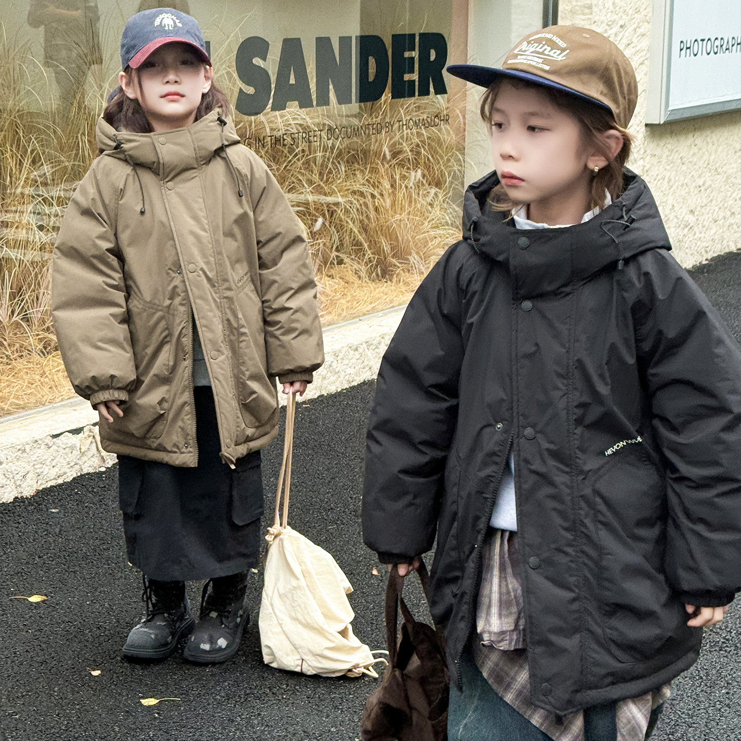儿童羽绒服男童中长款2025冬季新款女童羽绒服加厚款中大童H4959