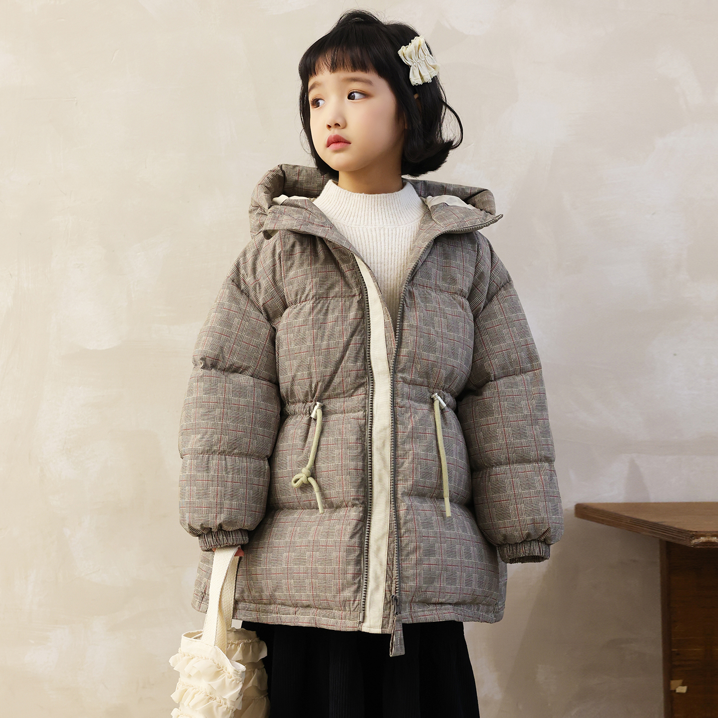 女童羽绒服中长款2025冬季新款加厚保暖90绒中大童装90绒外套4152