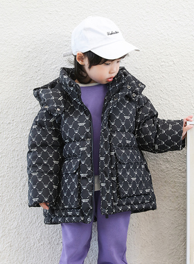 男宝羽绒服中长款2024冬季新款连帽90绒儿童羽绒服加厚保暖23917