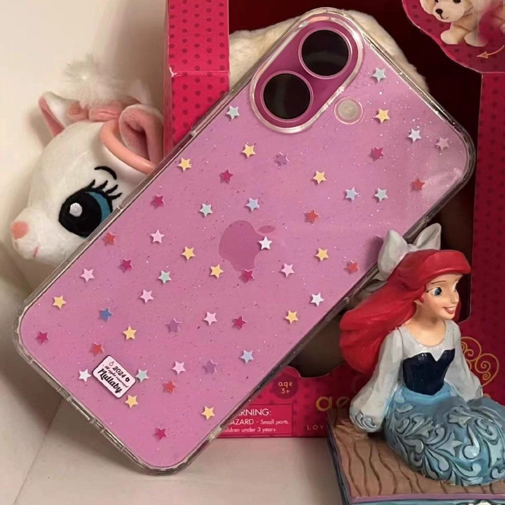 ins彩色小星星16promax手机壳适用iPhone17细闪14苹果13女11软壳12辣妹风15pro新款14plus全包
