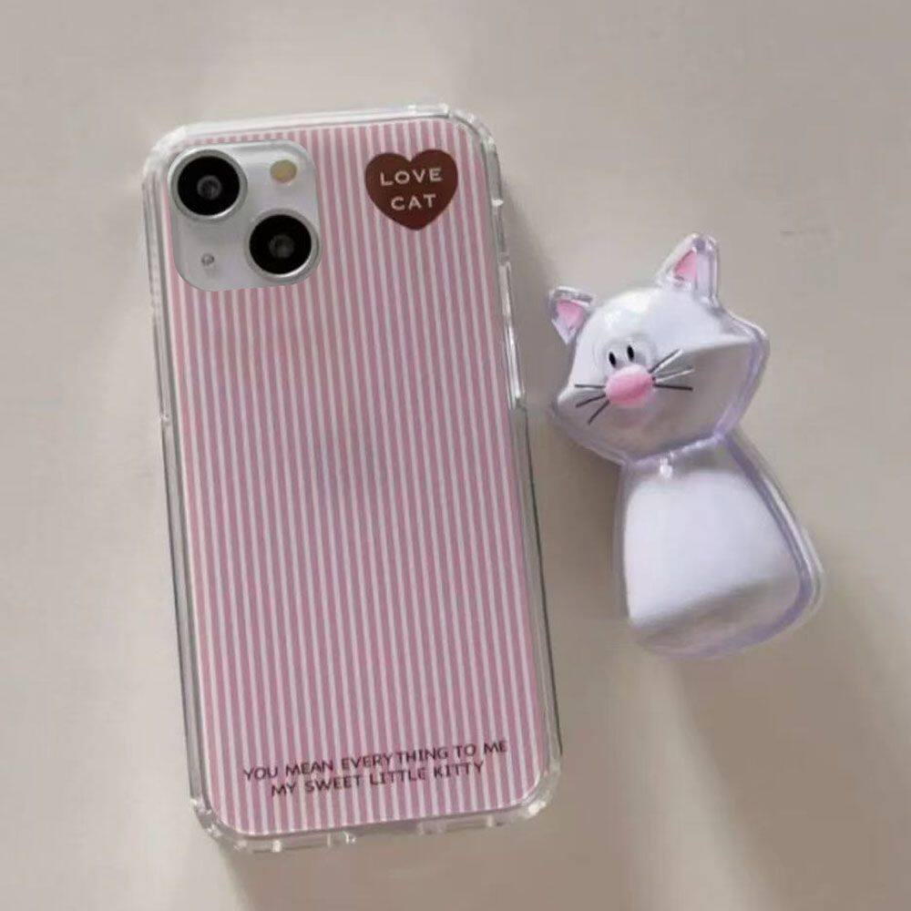 韩国ins粉条纹爱心手机壳iPhone16pro软12苹果15适用13全包11女14新款16小众15pro全包防摔xr简约风保护套