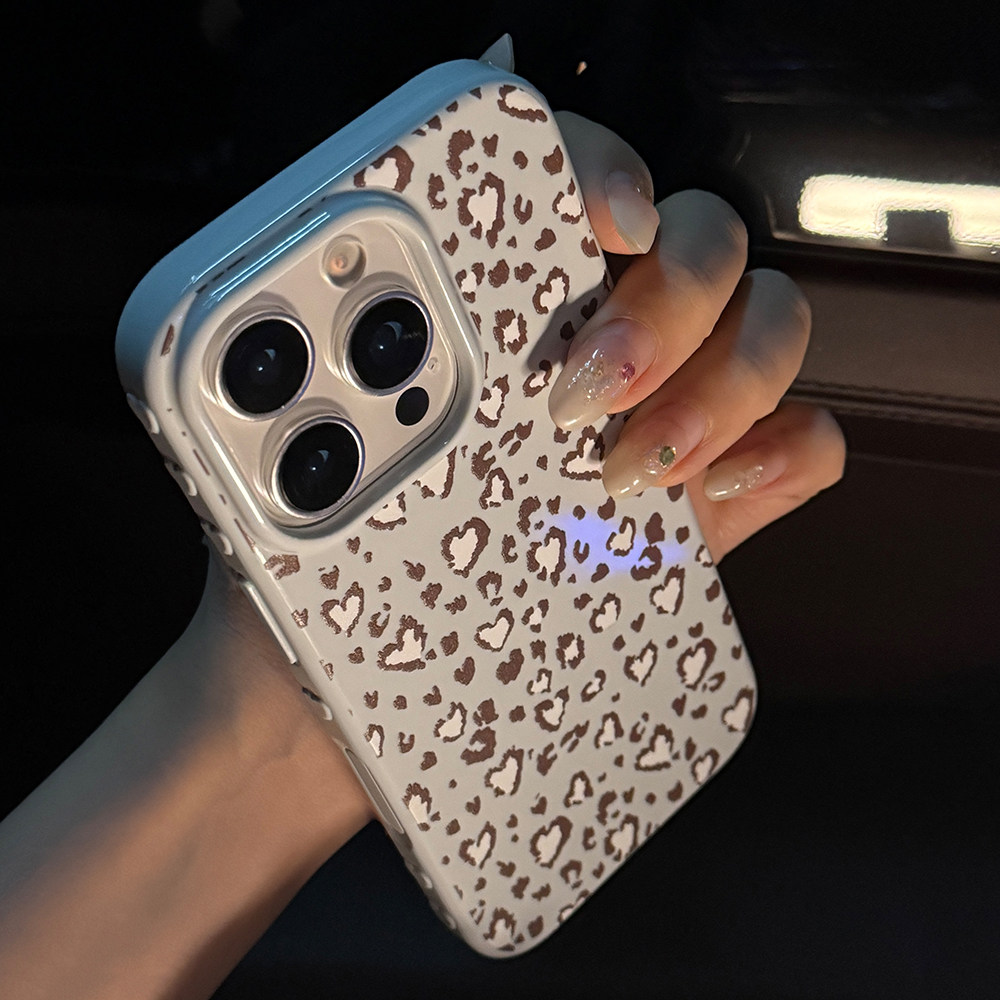 个性灰蓝色豹纹iphone17promax适用14pro简约欧美风15保护套13创意全包11软壳16promax高级感15男女硅胶防摔