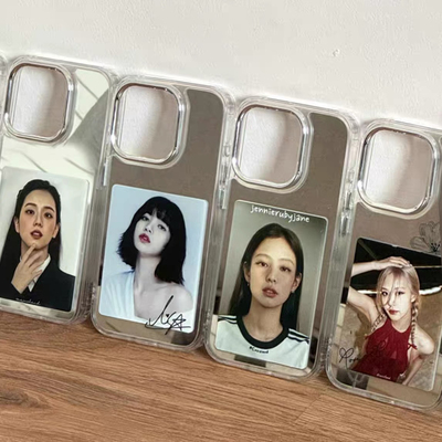 BLACKPINK潮款ins风金智妮适用苹果15ProMax手机壳iPhone13/15新款12软14Promax电镀保护套14补妆镜子少女韩