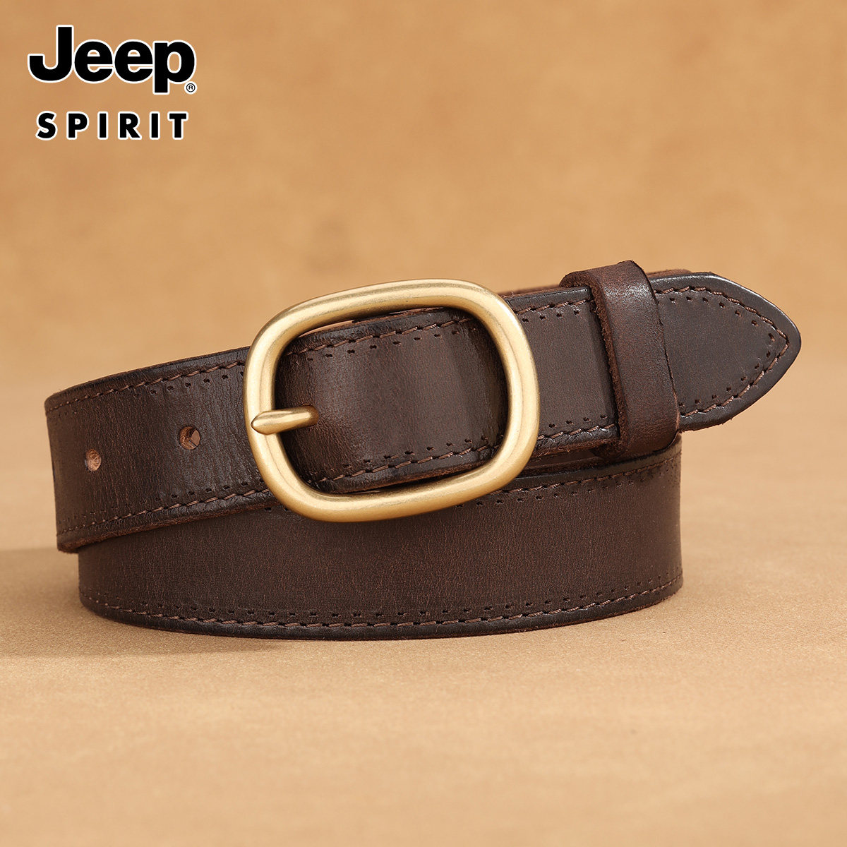 JEEP软真皮皮带女牛仔裤腰带铜扣纯头层牛皮裤带女士复古简约百搭,服饰配件/皮带/帽子/围巾,腰带/皮带/腰链,淘宝优惠券,粉丝福利购,淘宝优惠卷