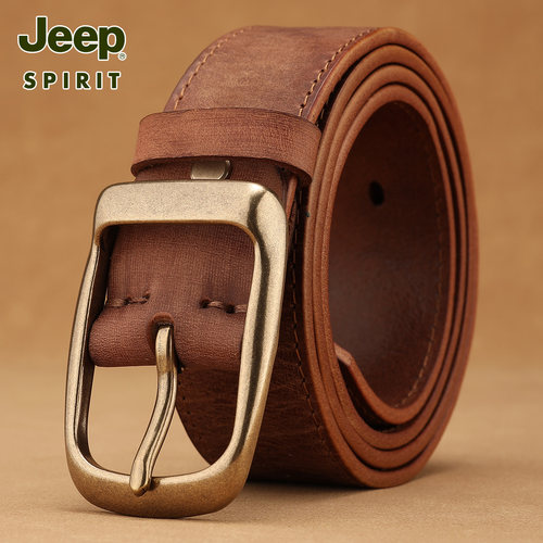 JEEPSPIRIT头层牛皮休闲腰带