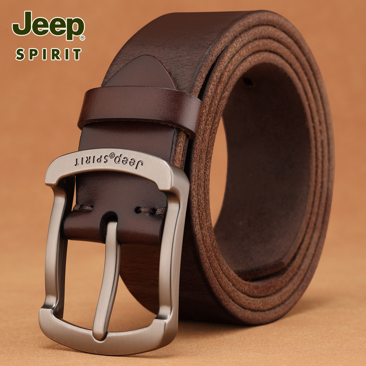 JEEPSPIRIT男士牛皮休息腰带