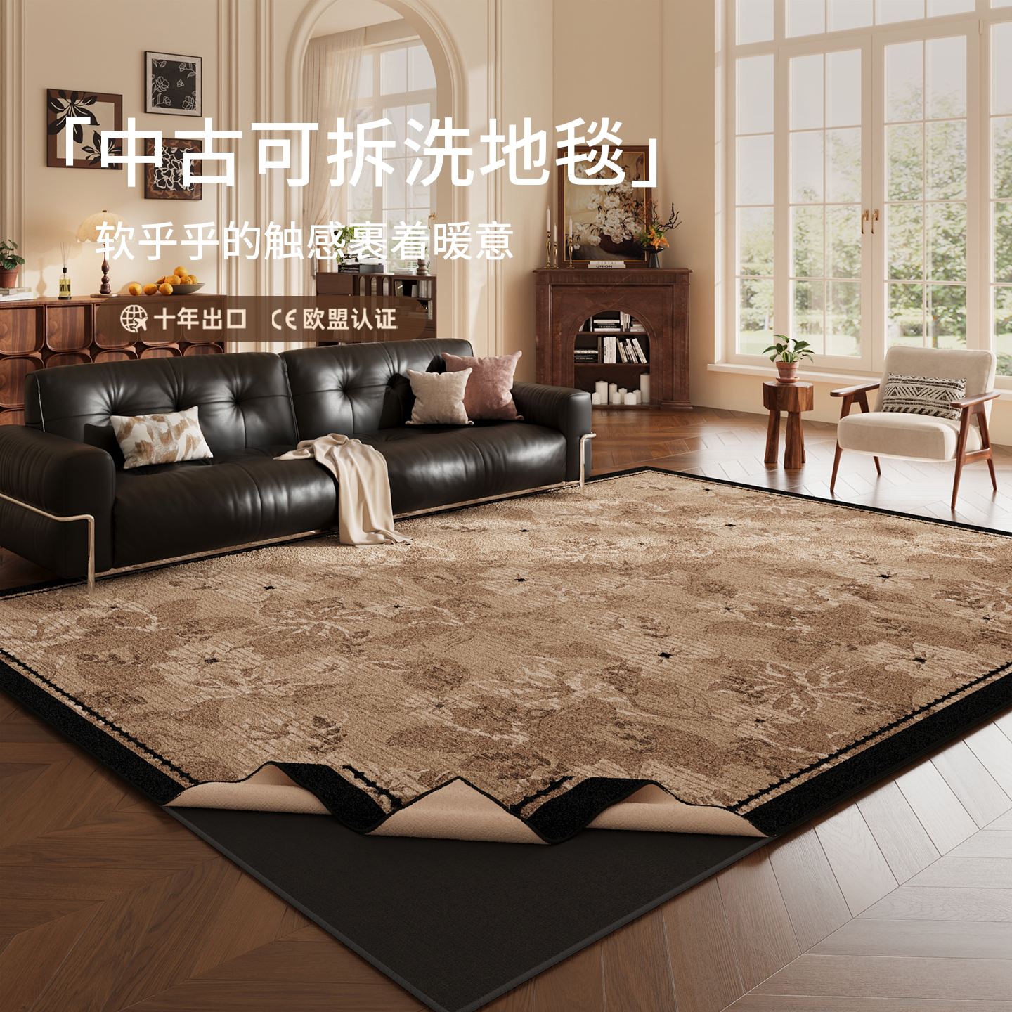 可拆洗地毯客厅2025新款中古风