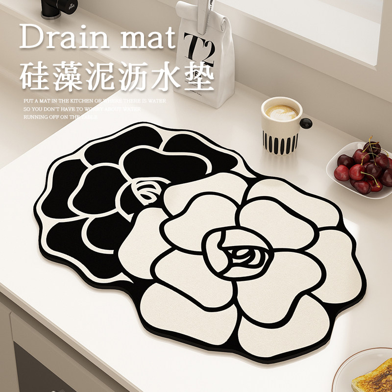 异形花朵法式高级吸水速干 干碗筷餐桌沥水垫厨房餐垫防烫隔热矽