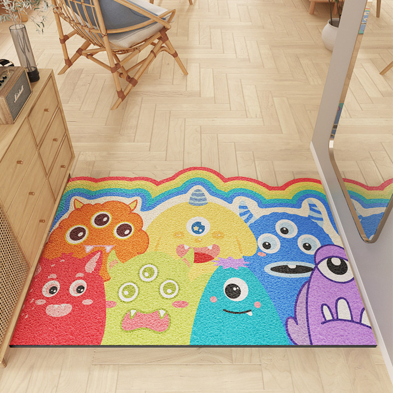 卡通入户门地垫家用耐脏线 线圈地毯进门踩脚垫加厚防滑门口玄关,居家布艺,入户地垫,淘宝优惠券,粉丝福利购,淘宝优惠卷