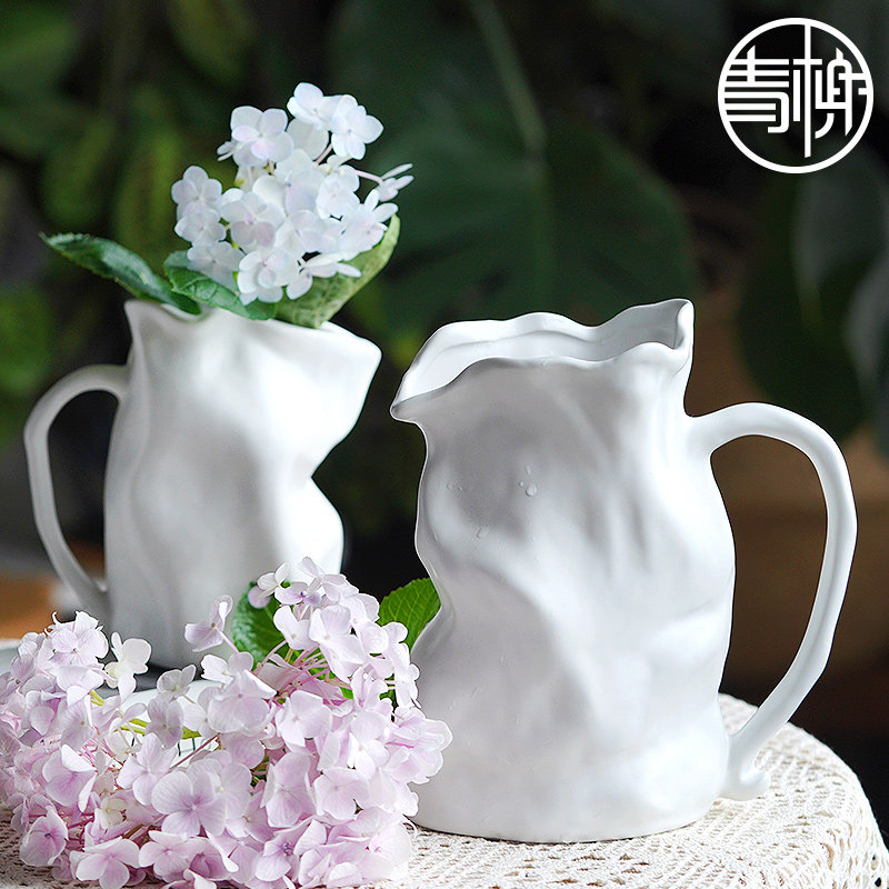 创意扭曲不规则陶瓷摆件花瓶 简约居家欧式风格艺术花插瓶