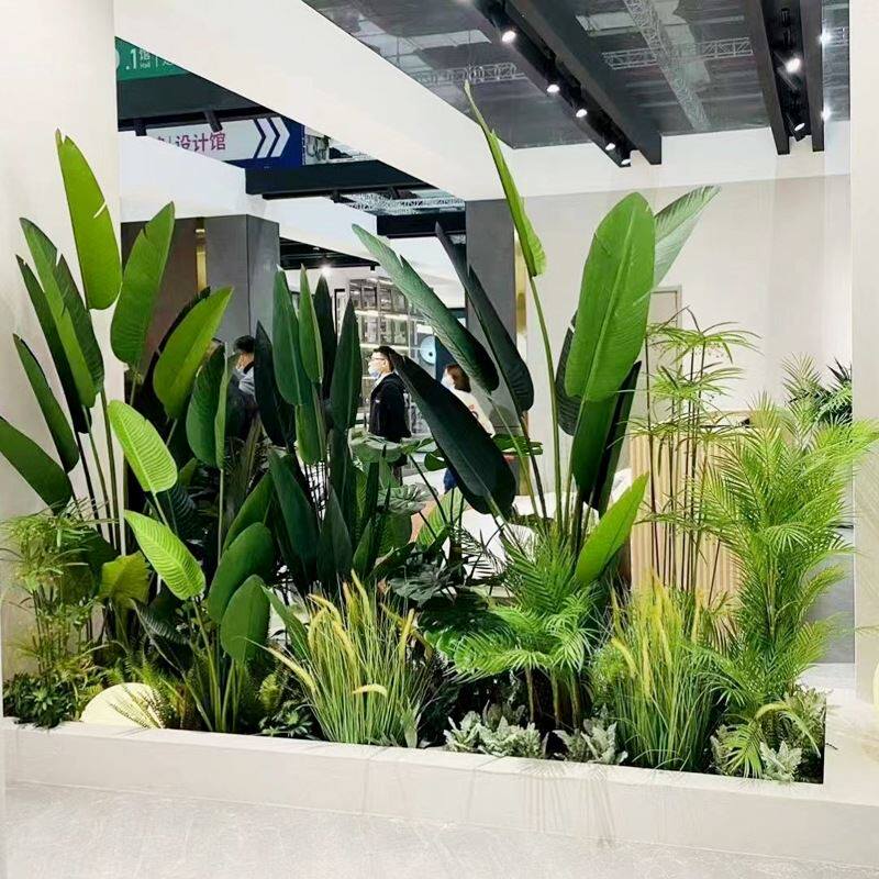 仿真绿植造景大型植物景观室内办公室装饰组合盆景橱窗楼梯间摆放