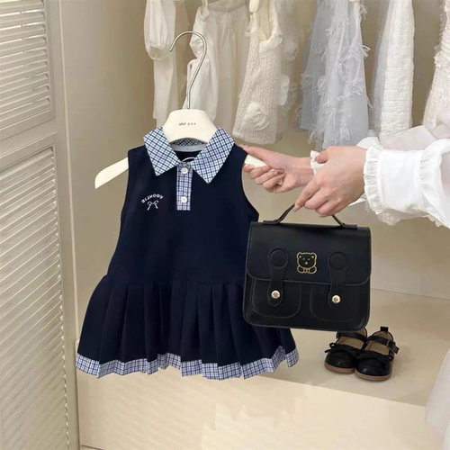 新款女童连衣裙儿童夏装洋气女孩公主学院裙子2026夏季宝宝背心裙