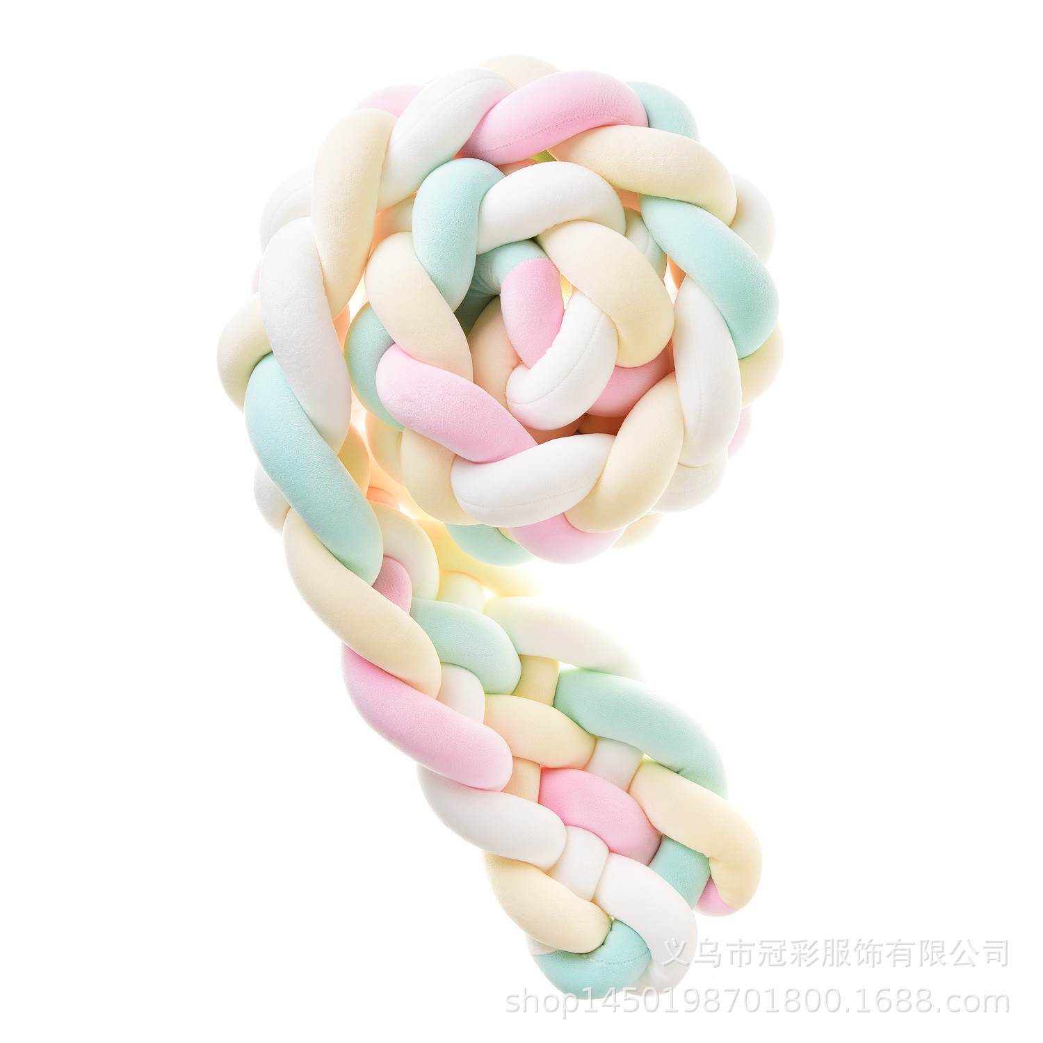 新款六股麻花辫编织长条打结宝宝婴儿防撞条围栏靠垫抱枕儿童牀围