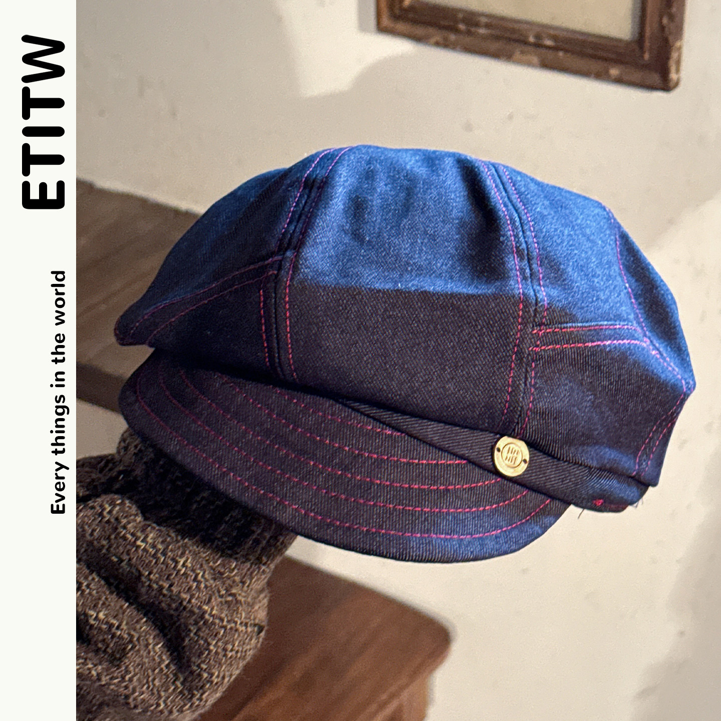 ETITW/日系文艺复古牛仔八角帽女透气百搭画家报童帽显脸小贝雷帽,服饰配件/皮带/帽子/围巾,帽子,淘宝优惠券,粉丝福利购,淘宝优惠卷