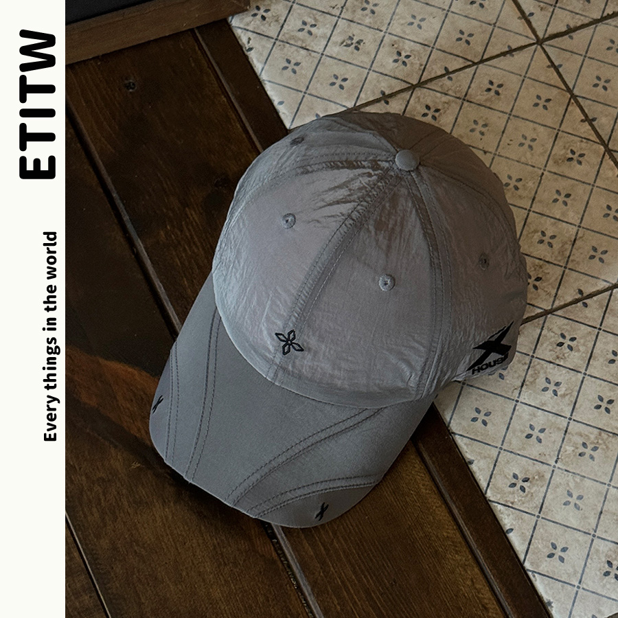 ETITW/韩国小众潮牌速干棒球帽男女同款户外轻薄遮阳十字花鸭舌帽