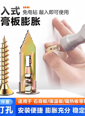 打入式石膏板膨胀螺丝涨塞钉铁飞机膨胀管钉灯具窗帘专用安装涨塞