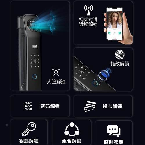 人识锁别指纹锁猫眼可视密码锁智能门锁脸全自动电子门锁耘指纹解